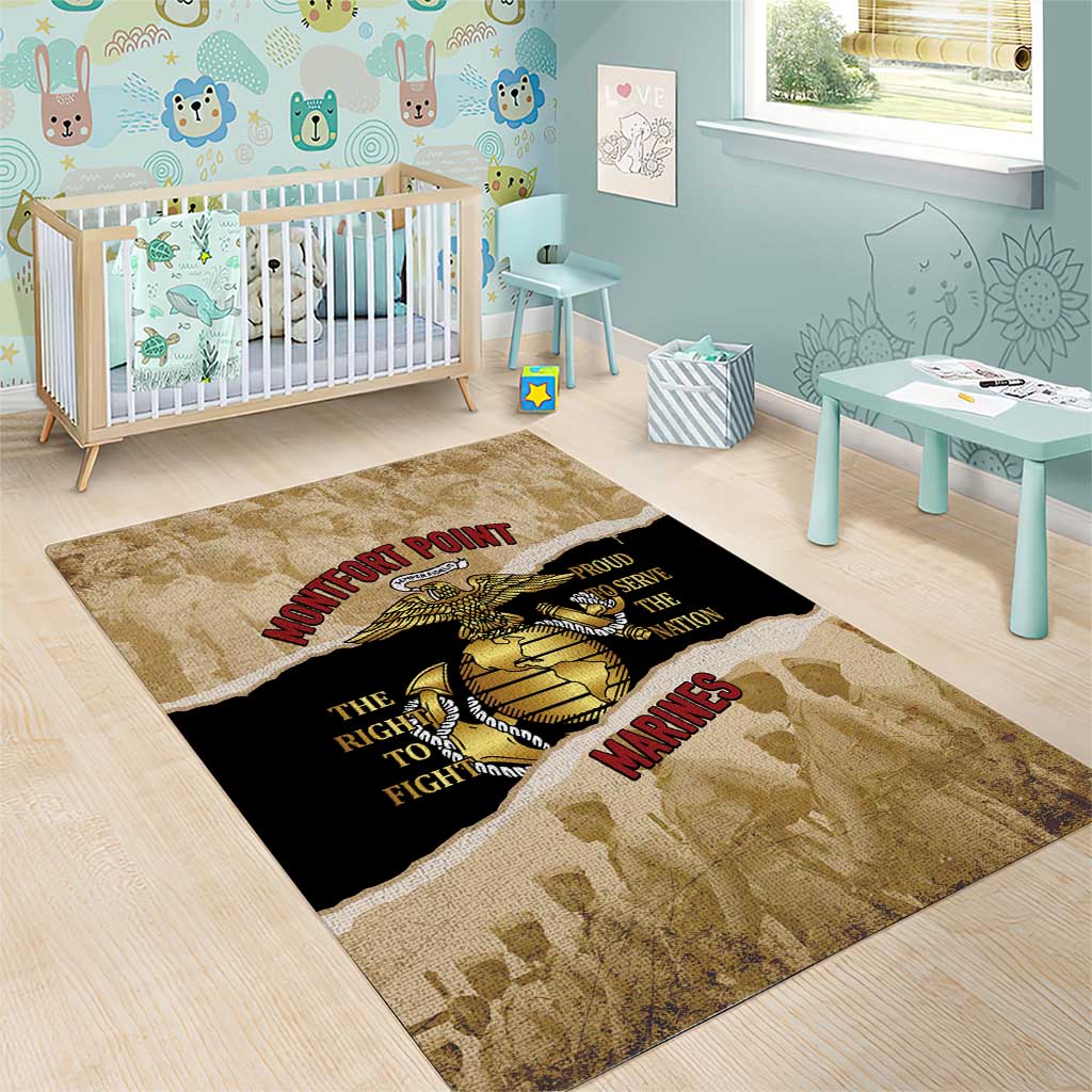 Montfort Point Marines Area Rug African American First To Fight Prejudice