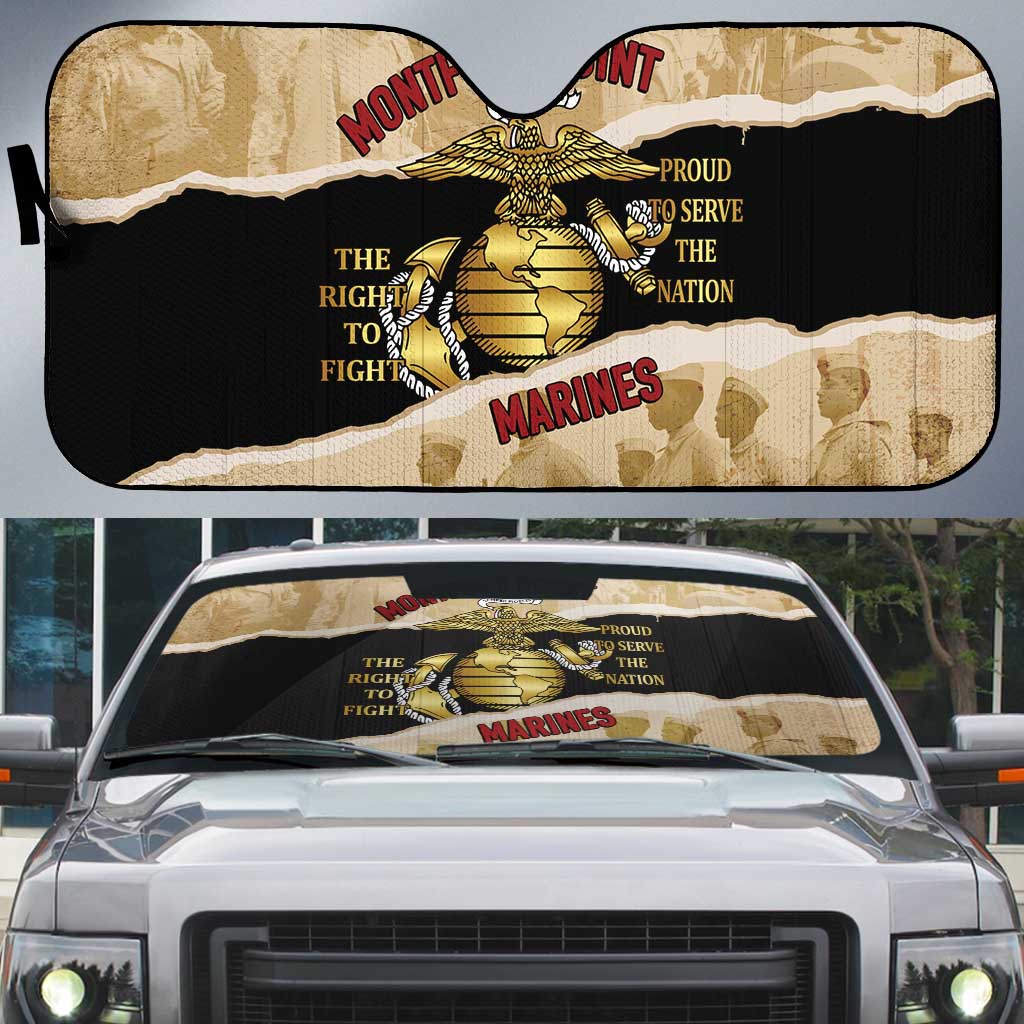 Montfort Point Marines Auto Sun Shade African American First To Fight Prejudice