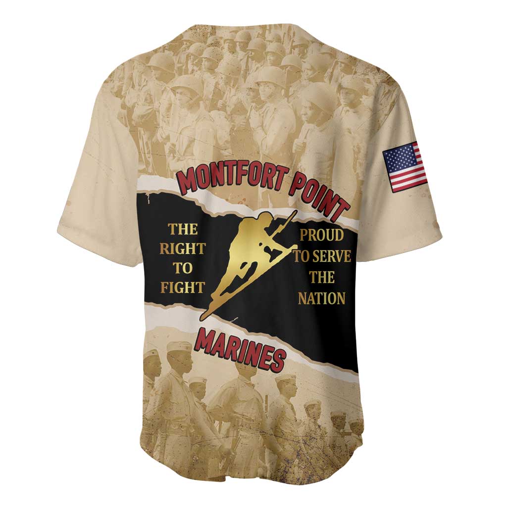 Montfort Point Marines Baseball Jersey African American First To Fight Prejudice