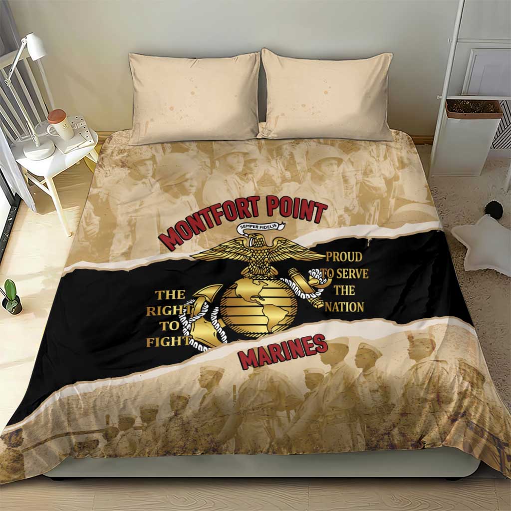 Montfort Point Marines Bedding Set African American First To Fight Prejudice