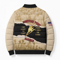 Montfort Point Marines Bomber Puffer Jacket African American First To Fight Prejudice
