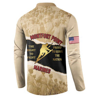 Montfort Point Marines Button Sweatshirt African American First To Fight Prejudice