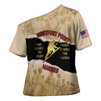 Montfort Point Marines Cross Shoulder Shirt African American First To Fight Prejudice