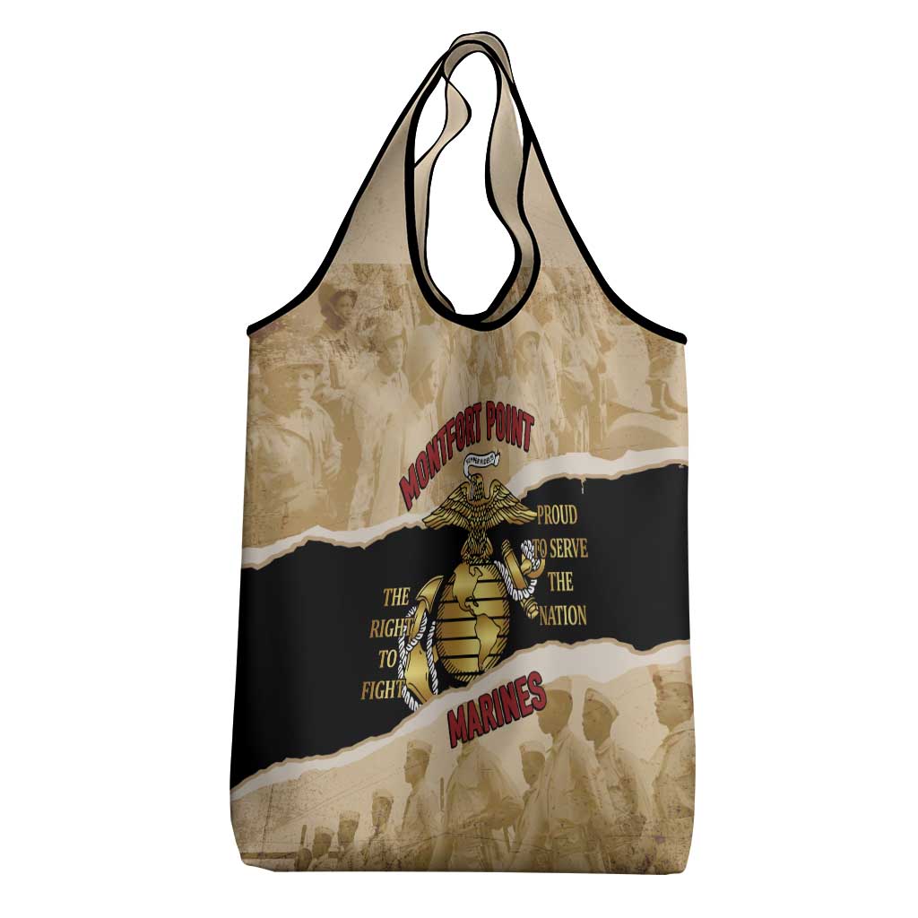 Montfort Point Marines Grocery Bag African American First To Fight Prejudice