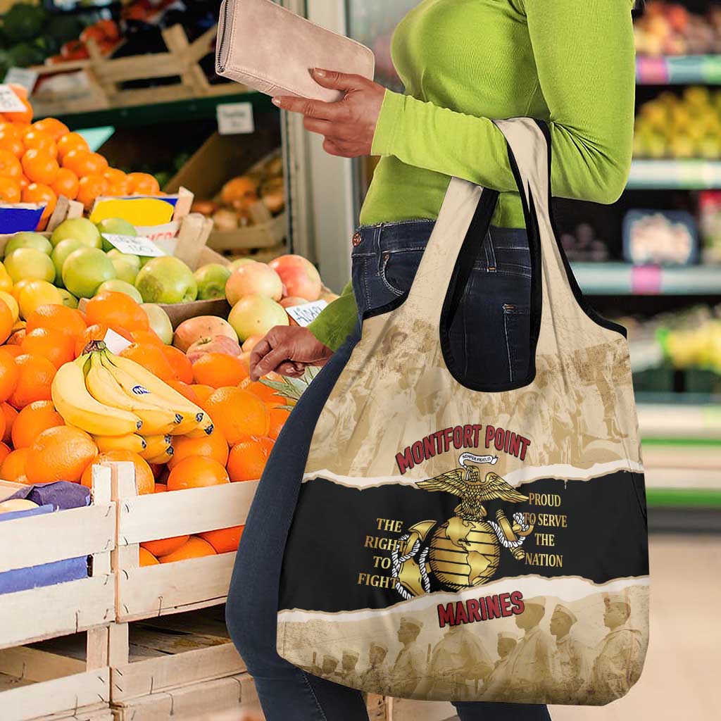 Montfort Point Marines Grocery Bag African American First To Fight Prejudice
