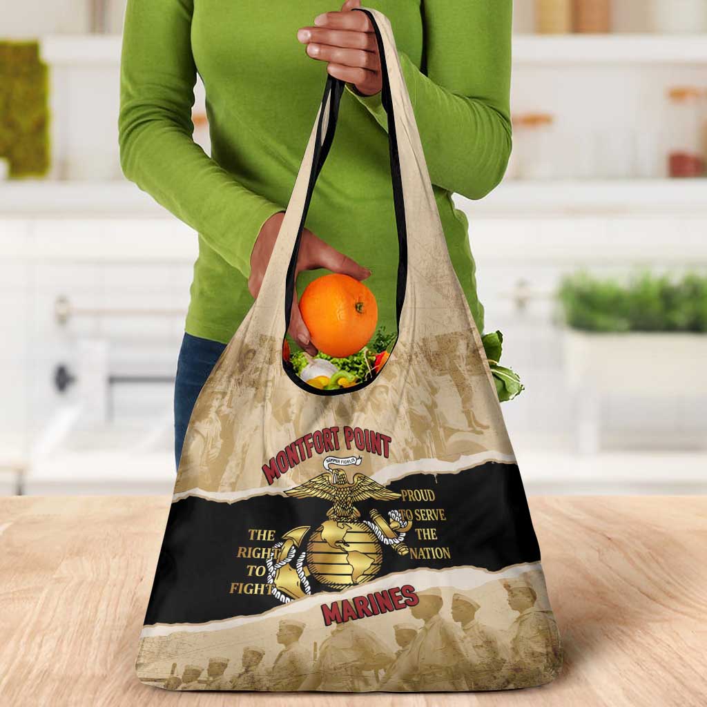 Montfort Point Marines Grocery Bag African American First To Fight Prejudice