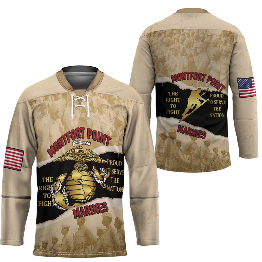 Montfort Point Marines Hockey Jersey African American First To Fight Prejudice