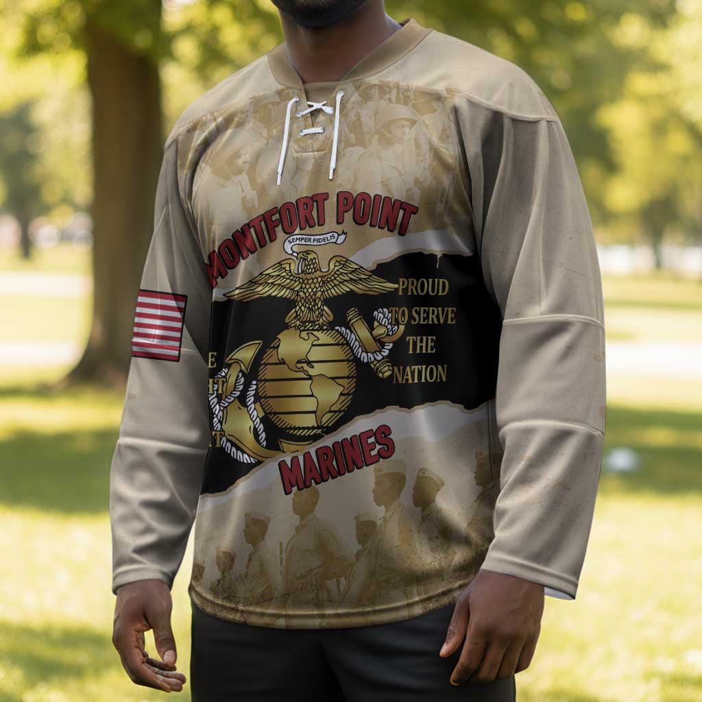 Montfort Point Marines Hockey Jersey African American First To Fight Prejudice