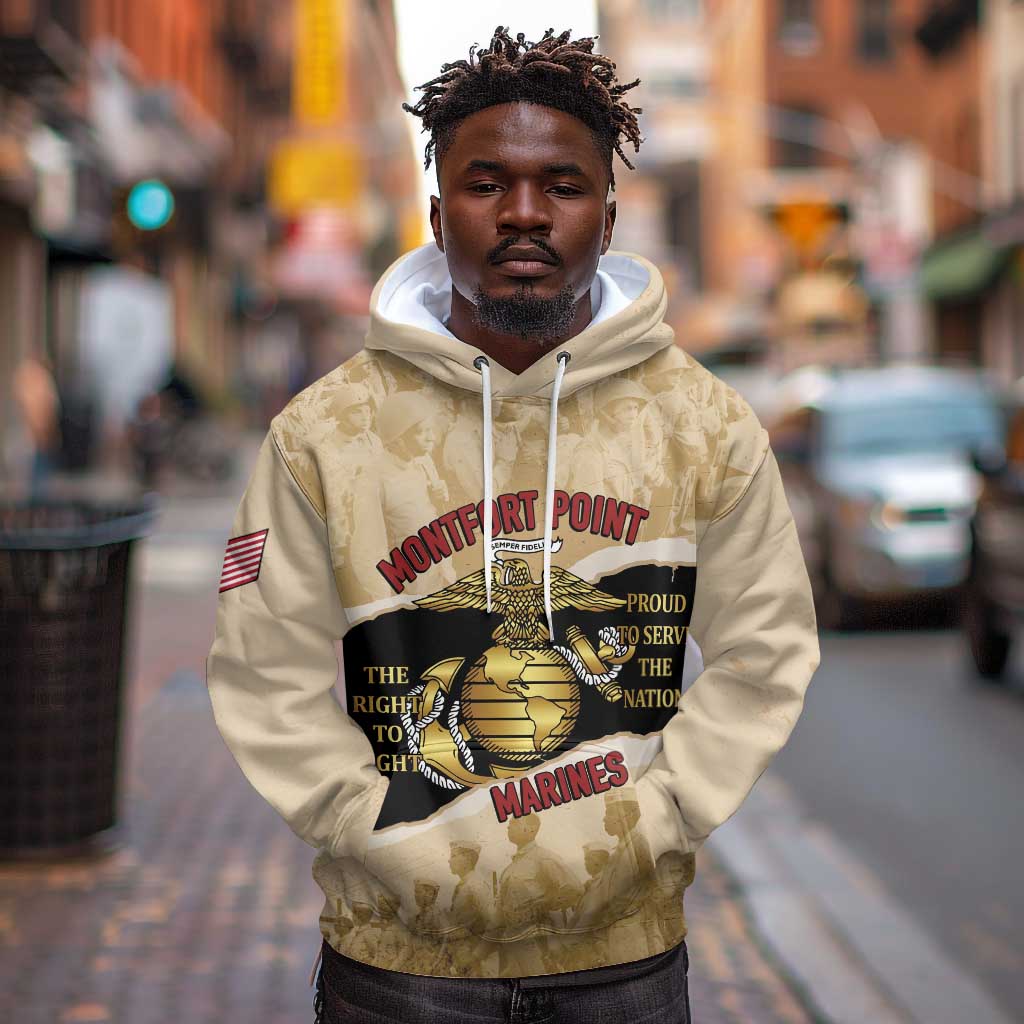 Montfort Point Marines Hoodie African American First To Fight Prejudice