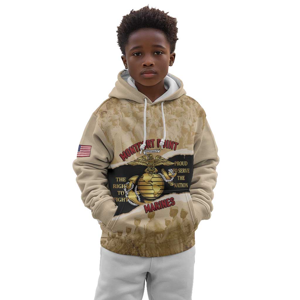 Montfort Point Marines Kid Hoodie African American First To Fight Prejudice