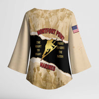 Montfort Point Marines Kimono Sleeve Blouse African American First To Fight Prejudice