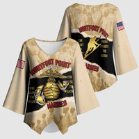 Montfort Point Marines Kimono Sleeve Blouse African American First To Fight Prejudice