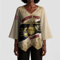 Montfort Point Marines Kimono Sleeve Blouse African American First To Fight Prejudice