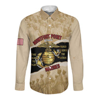 Montfort Point Marines Long Sleeve Button Shirt African American First To Fight Prejudice