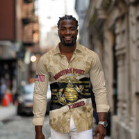 Montfort Point Marines Long Sleeve Button Shirt African American First To Fight Prejudice