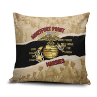 Montfort Point Marines Pillow Cover African American First To Fight Prejudice