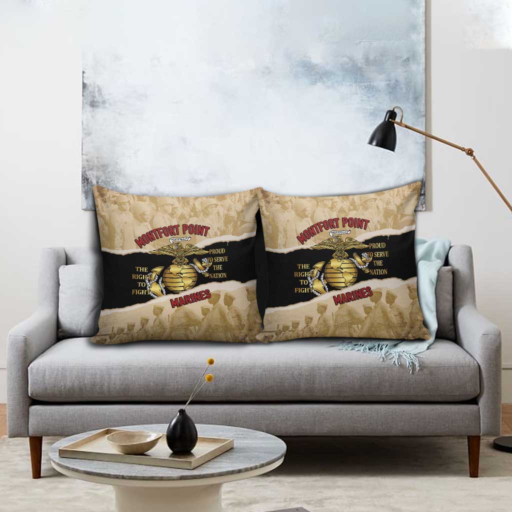 Montfort Point Marines Pillow Cover African American First To Fight Prejudice