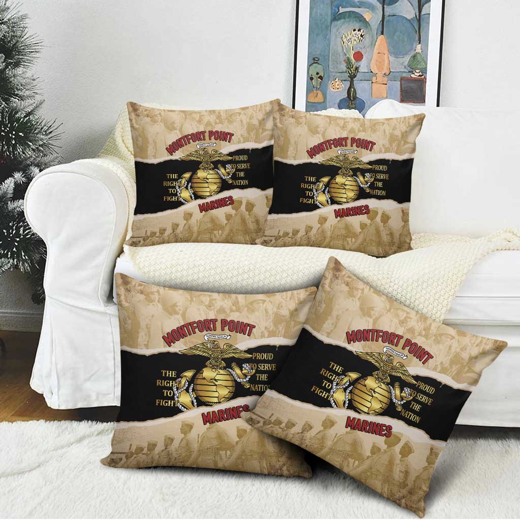 Montfort Point Marines Pillow Cover African American First To Fight Prejudice