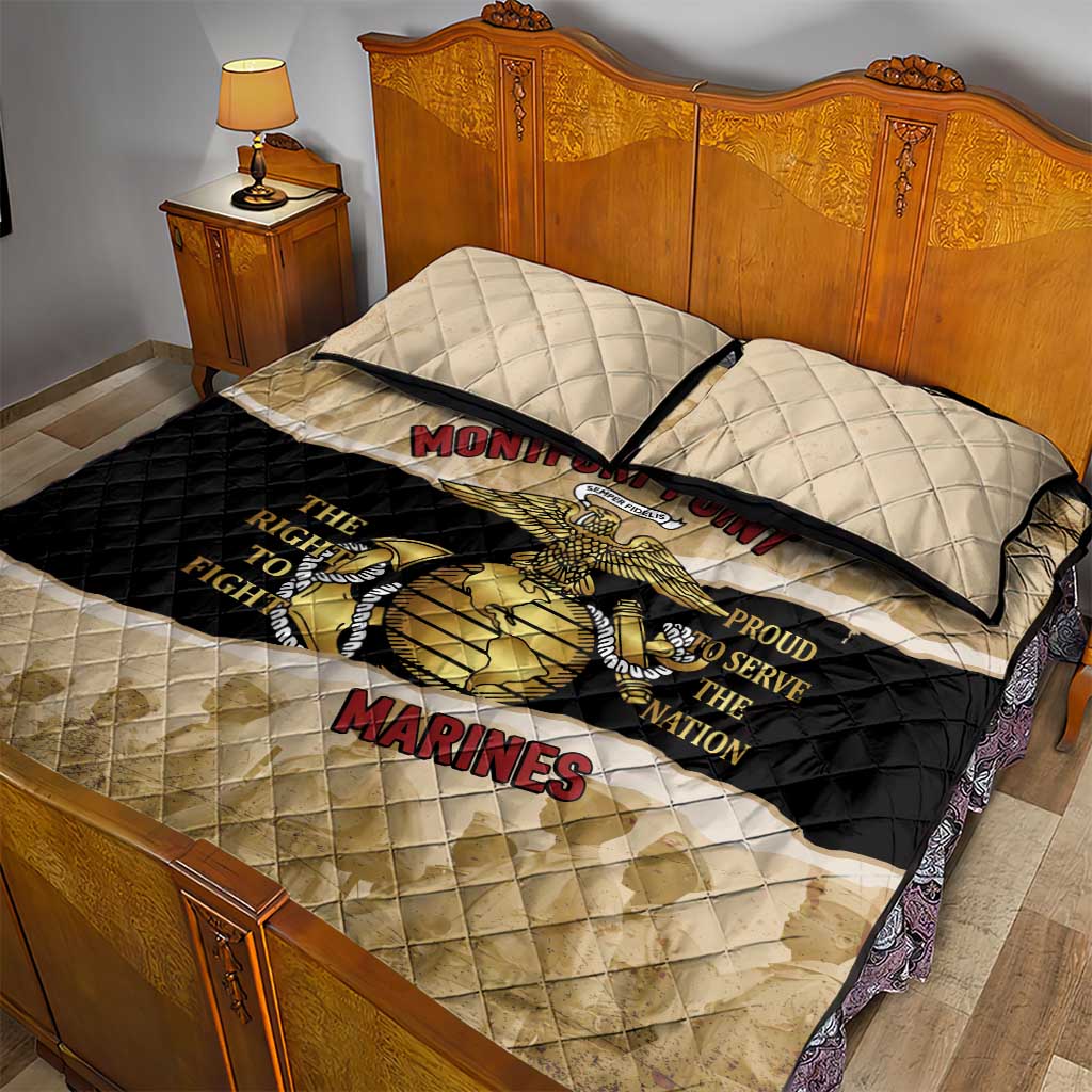 Montfort Point Marines Quilt Bed Set African American First To Fight Prejudice