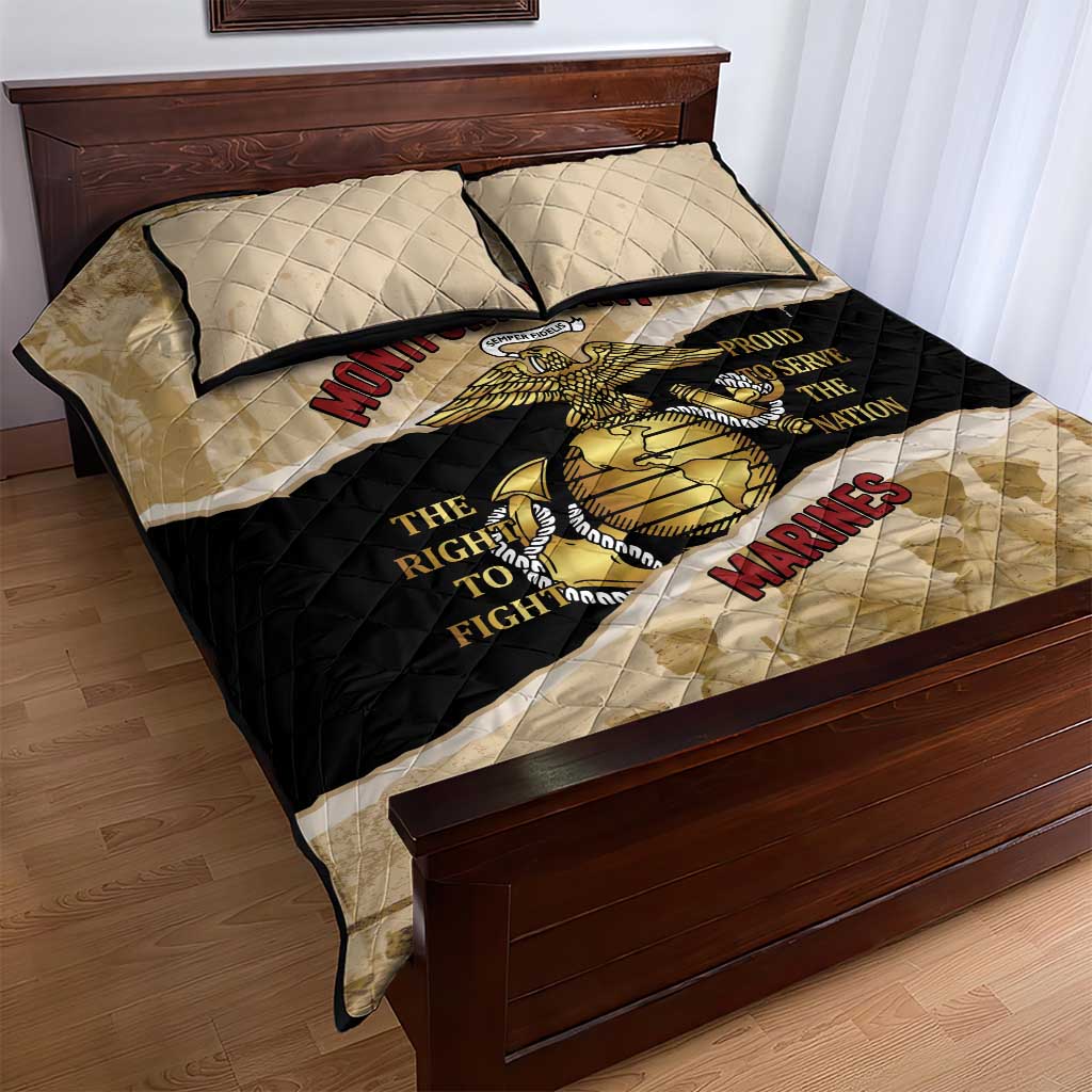 Montfort Point Marines Quilt Bed Set African American First To Fight Prejudice