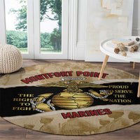 Montfort Point Marines Round Carpet African American First To Fight Prejudice