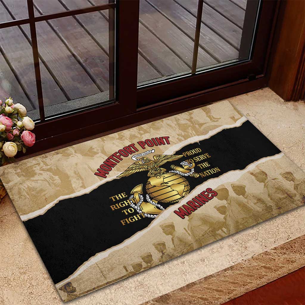 Montfort Point Marines Rubber Doormat African American First To Fight Prejudice