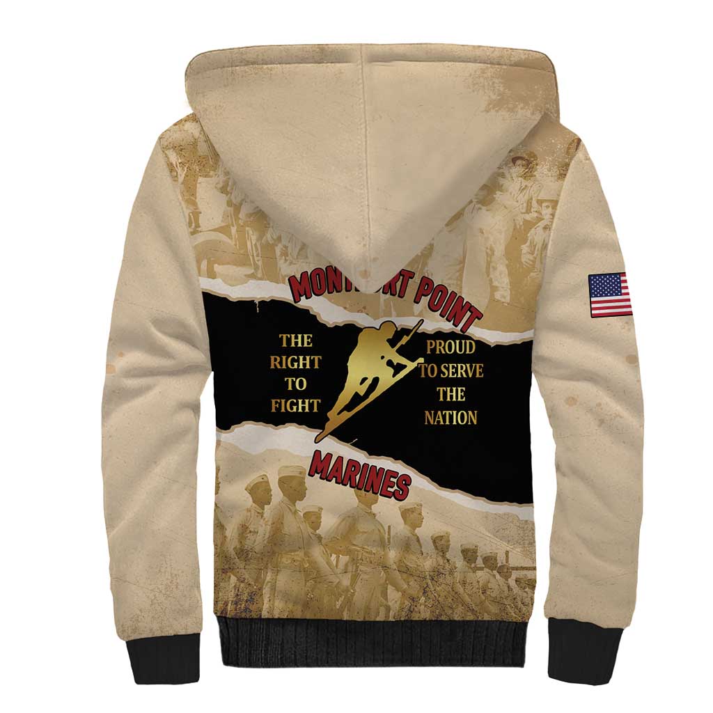 Montfort Point Marines Sherpa Hoodie African American First To Fight Prejudice