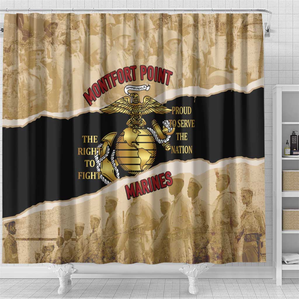 Montfort Point Marines Shower Curtain African American First To Fight Prejudice