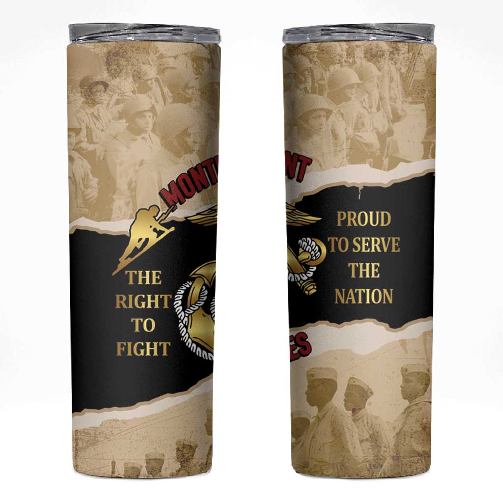Montfort Point Marines Skinny Tumbler African American First To Fight Prejudice