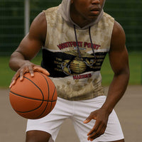 Montfort Point Marines Sleeveless Hoodie African American First To Fight Prejudice