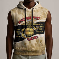 Montfort Point Marines Sleeveless Hoodie African American First To Fight Prejudice