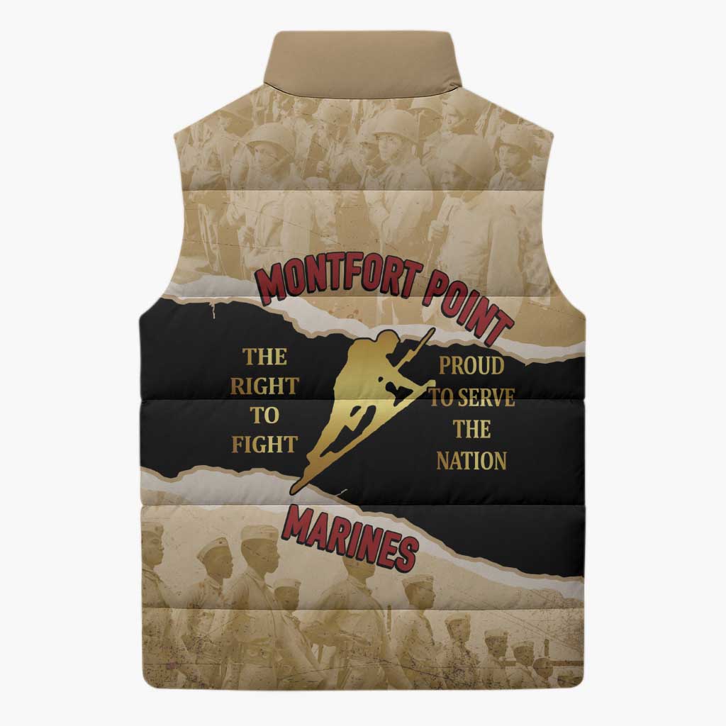 Montfort Point Marines Sleeveless Puffer Jacket African American First To Fight Prejudice
