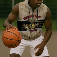 Montfort Point Marines Sleeveless Zip Hoodie African American First To Fight Prejudice