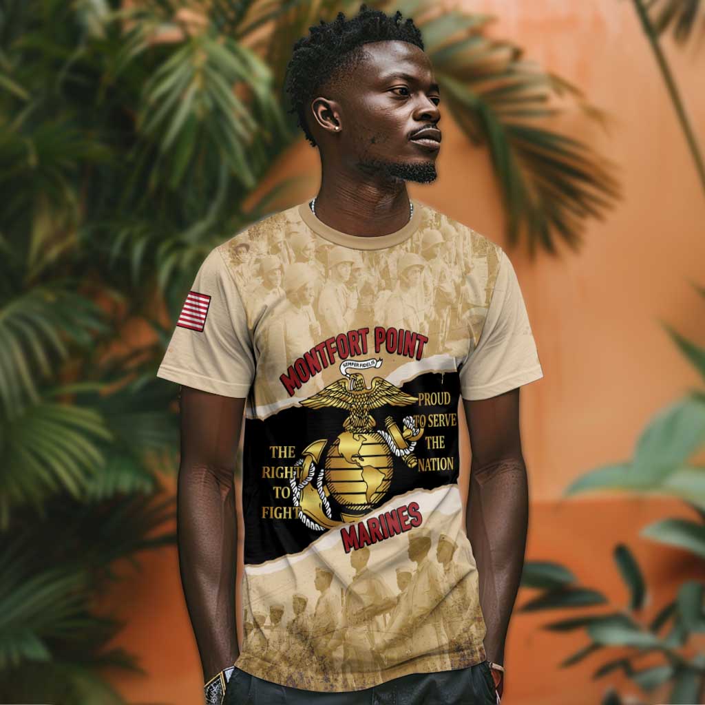 Montfort Point Marines T shirt African American First To Fight Prejudice
