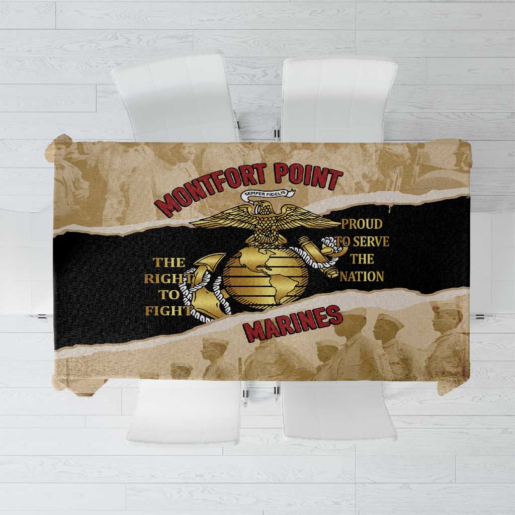 Montfort Point Marines Tablecloth African American First To Fight Prejudice