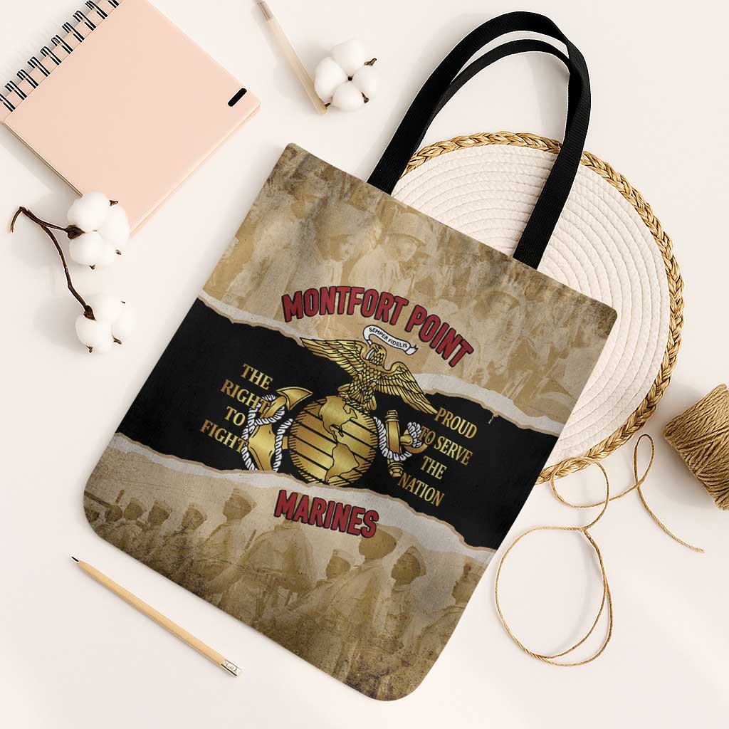 Montfort Point Marines Tote Bag African American First To Fight Prejudice
