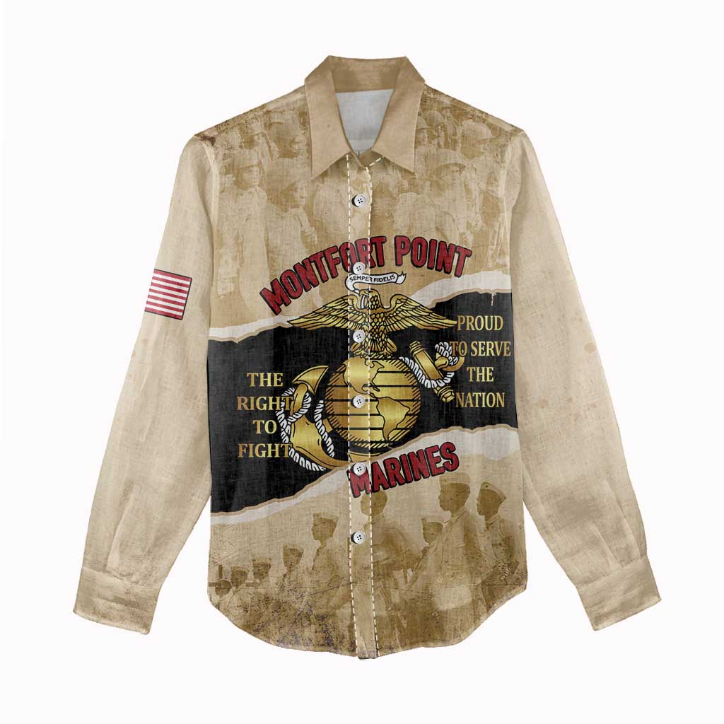 Montfort Point Marines Women Casual Shirt African American First To Fight Prejudice