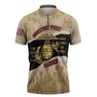 Montfort Point Marines Zipper Polo Shirt African American First To Fight Prejudice