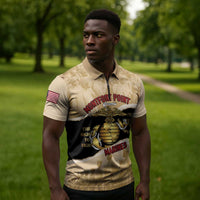 Montfort Point Marines Zipper Polo Shirt African American First To Fight Prejudice