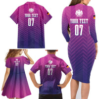 Germany Football Family Matching Long Sleeve Bodycon Dress and Hawaiian Shirt Nationalelf Pink Revolution LT7 - Wonder Print Shop