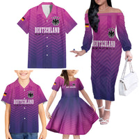 Germany Football Family Matching Off The Shoulder Long Sleeve Dress and Hawaiian Shirt Nationalelf Pink Revolution - Wonder Print Shop