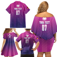 Germany Football Family Matching Off Shoulder Short Dress and Hawaiian Shirt Nationalelf Pink Revolution LT7 - Wonder Print Shop
