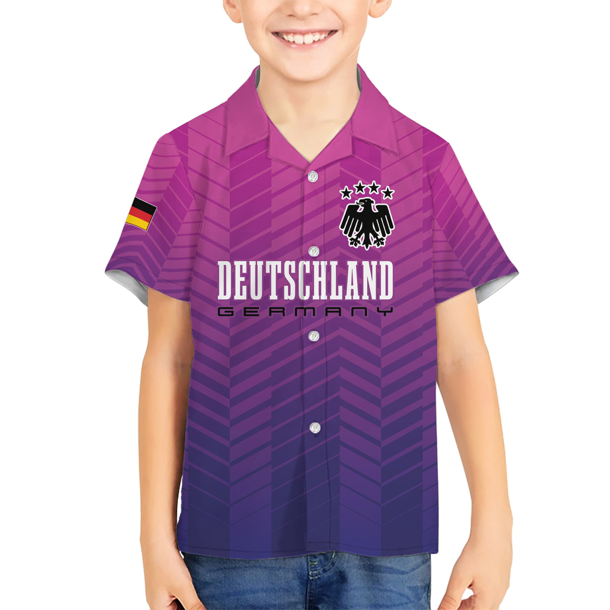 Germany Football Kid Hawaiian Shirt Nationalelf Pink Revolution - Wonder Print Shop