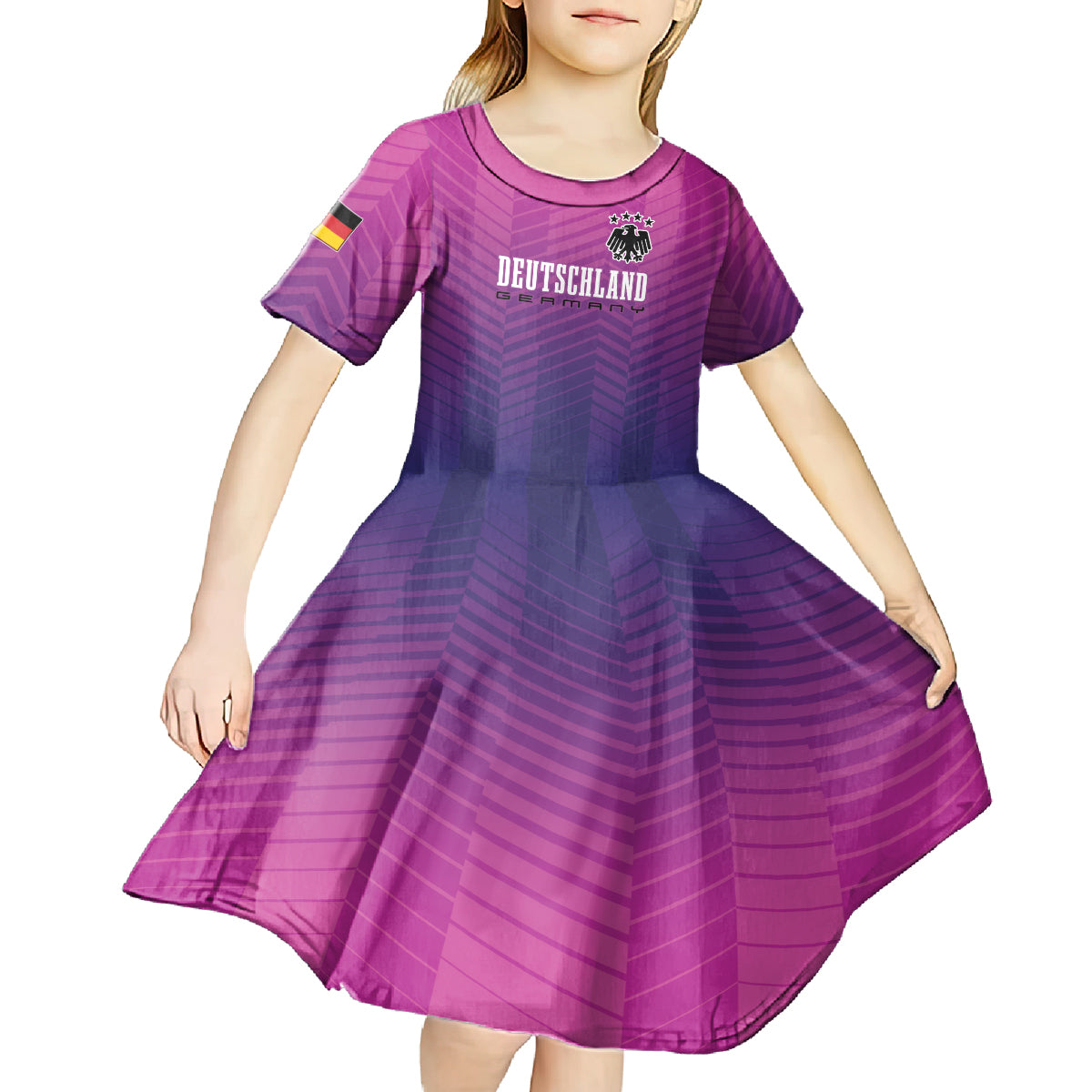 Germany Football Kid Short Sleeve Dress Nationalelf Pink Revolution - Wonder Print Shop