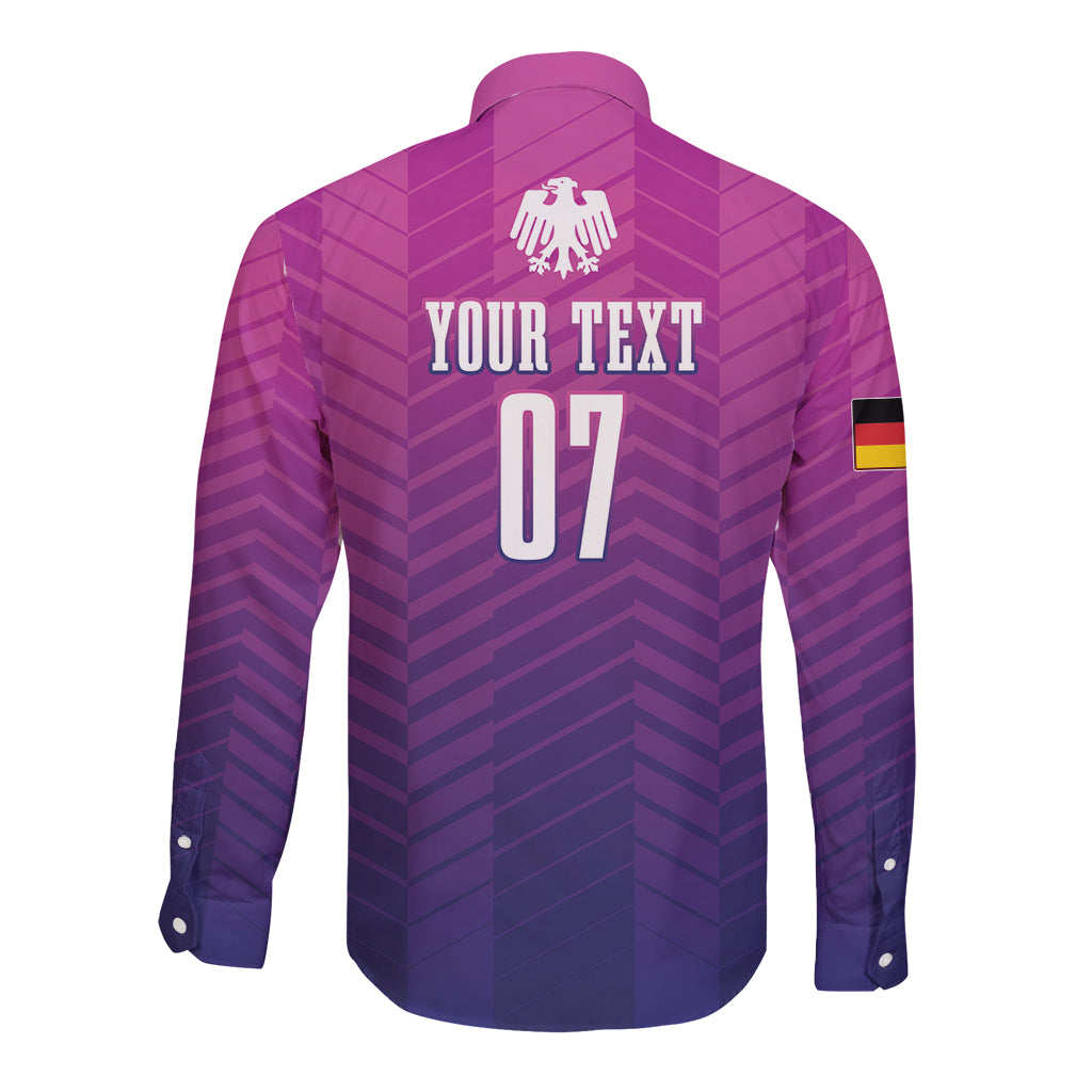 Germany Football Long Sleeve Button Shirt Nationalelf Pink Revolution - Wonder Print Shop