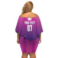 Germany Football Off Shoulder Short Dress Nationalelf Pink Revolution - Wonder Print Shop