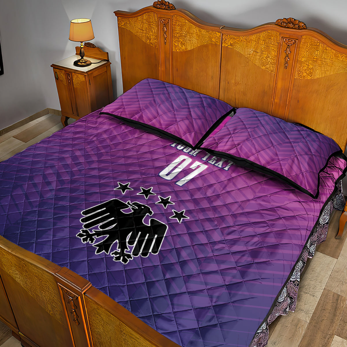 Germany Football Quilt Bed Set Nationalelf Pink Revolution - Wonder Print Shop