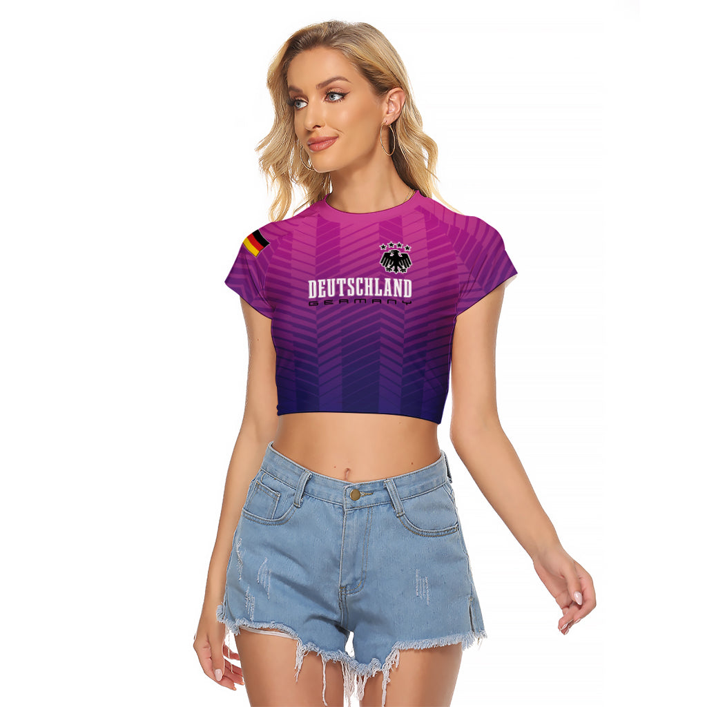 Germany Football Raglan Cropped T Shirt Nationalelf Pink Revolution - Wonder Print Shop