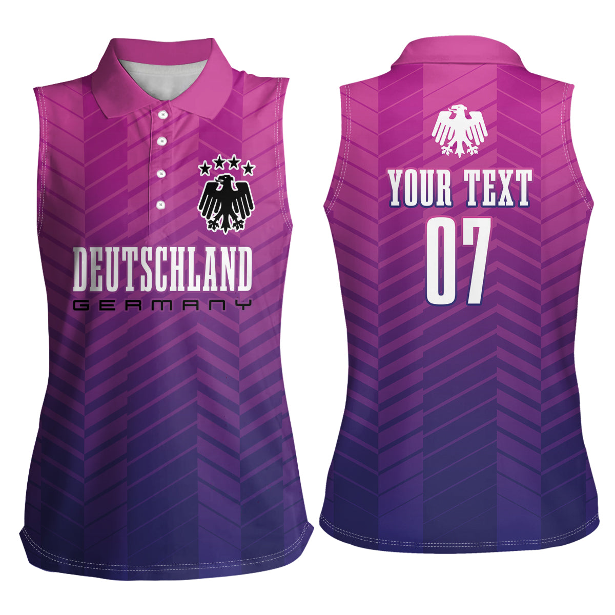 Germany Football Women Sleeveless Polo Shirt Nationalelf Pink Revolution - Wonder Print Shop