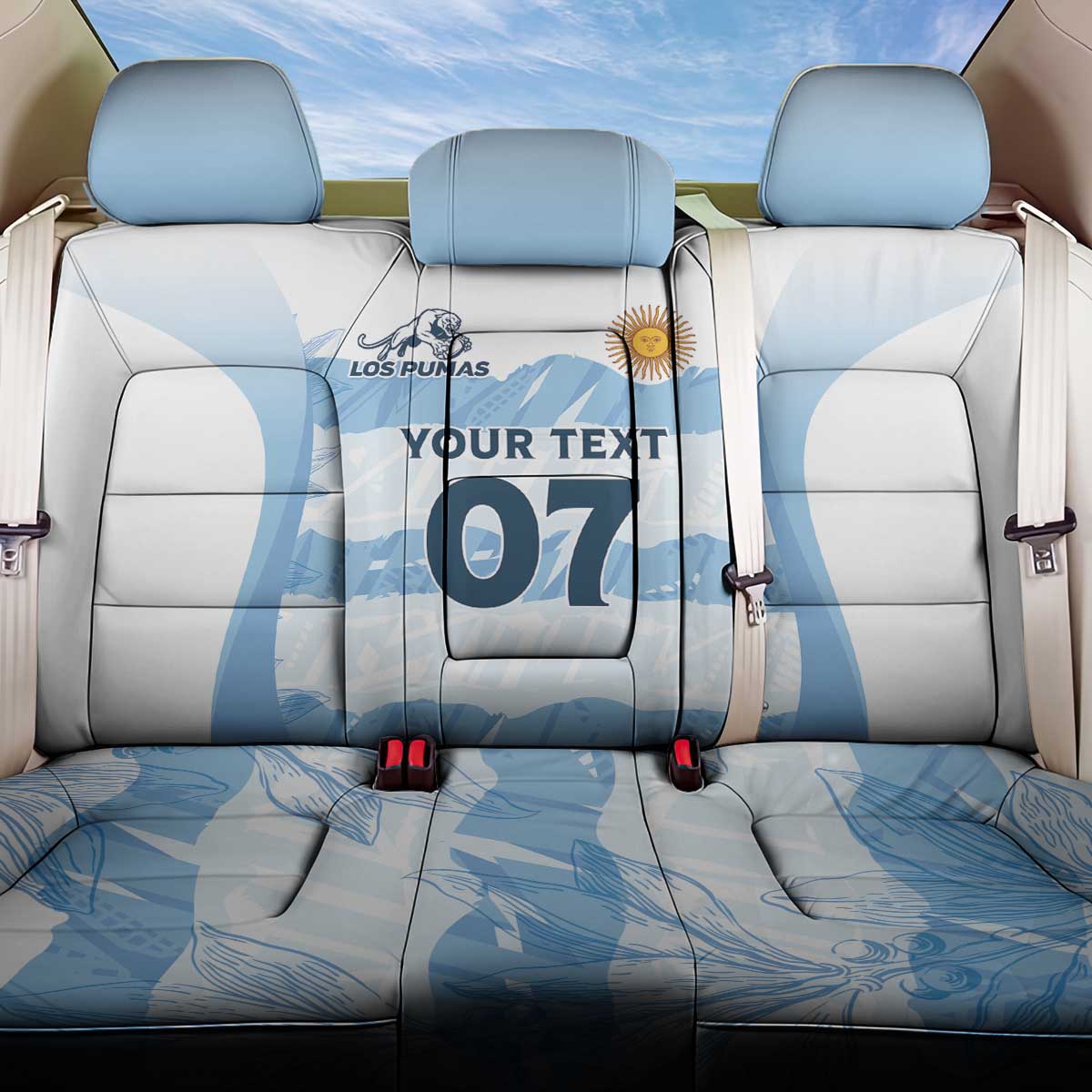 Argentina Rugby Los Pumas Custom Back Car Seat Cover Traditional Colors - Wonder Print Shop